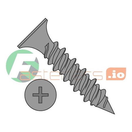 Newport Fasteners Drywall Screw, #8 x 1-1/2 in, Steel, Flat Head Phillips Drive, 4000 PK 202816